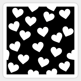 Black and white hearts print Sticker